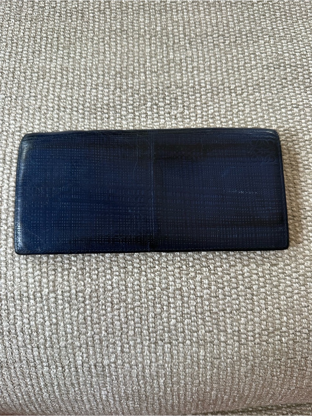 Loewe Men's Black and Navy Leather Long Wallet